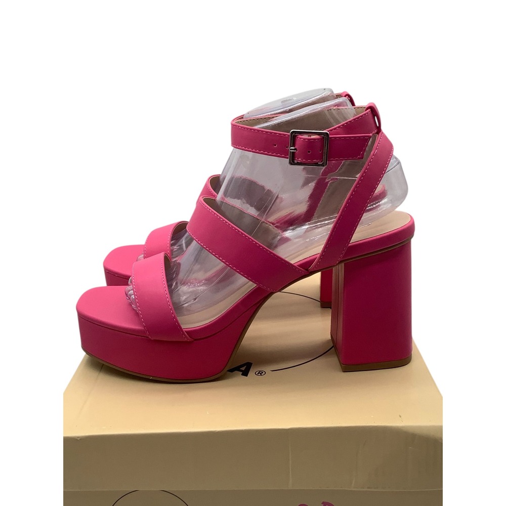 Soda Dudley-S‎ Womens Platform Sandals Bright Fuchsia Pink Block Heel Size 8
